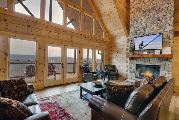 TV, fireplace, video games