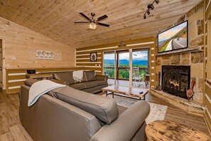 TV, fireplace, video games