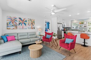 TV - Tropical Gateway—Colorful Pool Retreat w/ Fenced Yard, Beach Gear & Walk-to-Beach Access (Indian Rocks Beach)