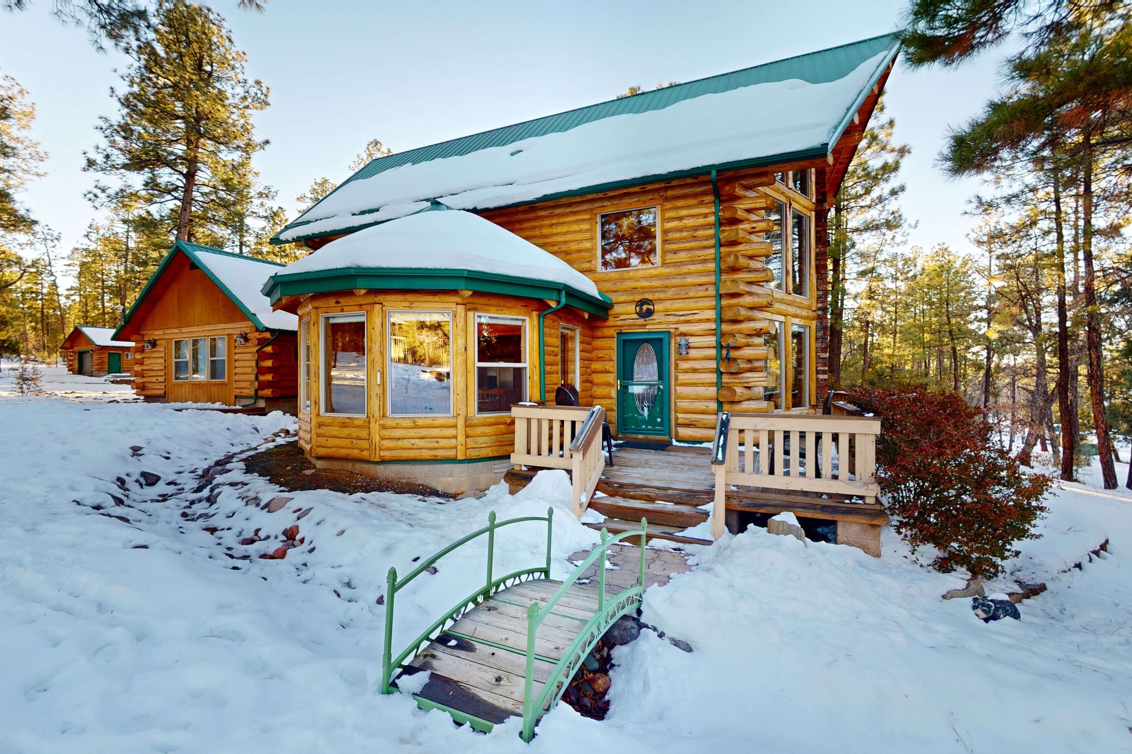 Spacious log cabin with grill, gas fireplace, board games, W/D, & central AC