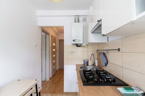 Fridge, microwave, stovetop, dishwasher