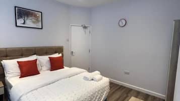 Individually furnished, laptop workspace, iron/ironing board