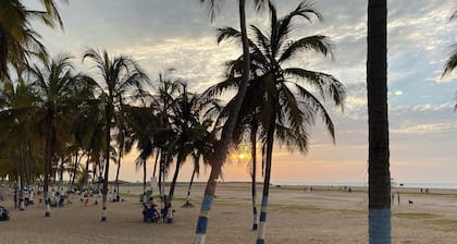 10 minutes walking to the beach! Couple sized apartment with a living room.