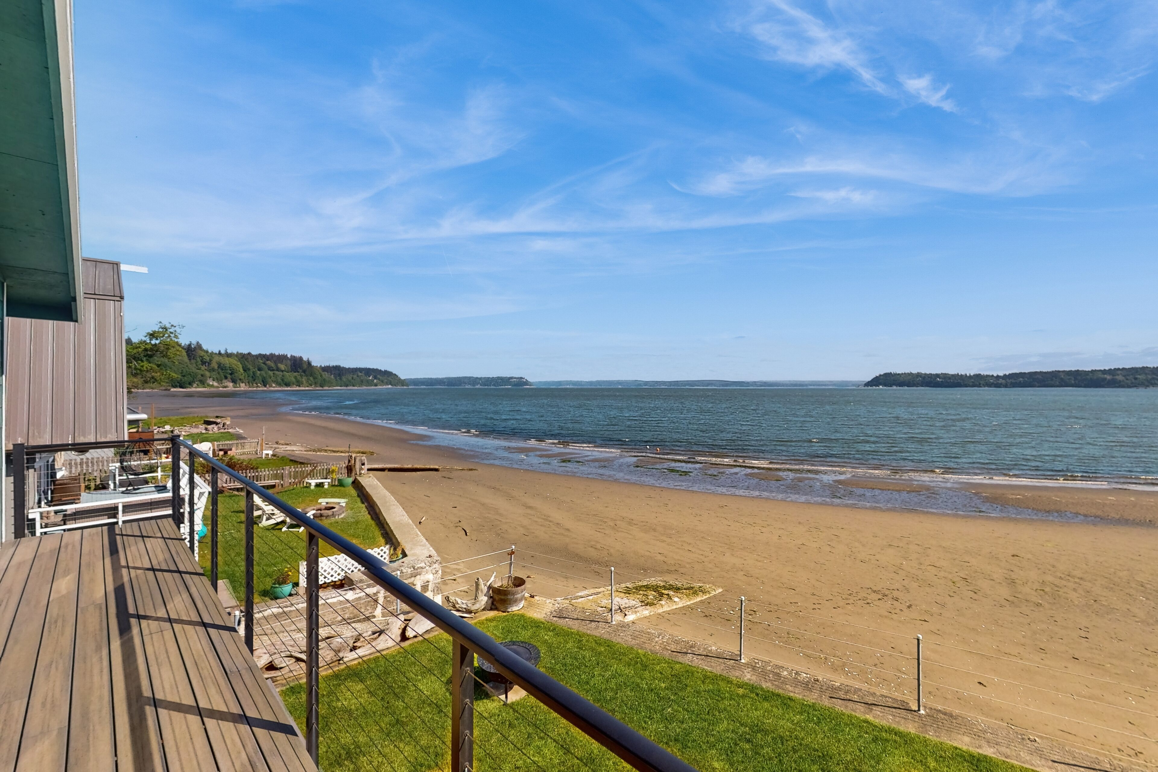 Waterfront property with firepit, gas grill, decks, and W/D