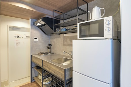 A Type, Non Smoking | Private kitchen | Full-size fridge, microwave, stovetop, electric kettle