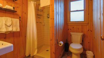 Douche, serviettes fournies