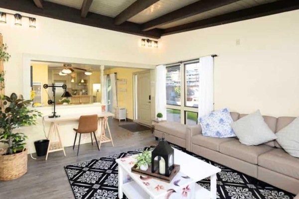 There are several zones to spread out in while still feeling connected