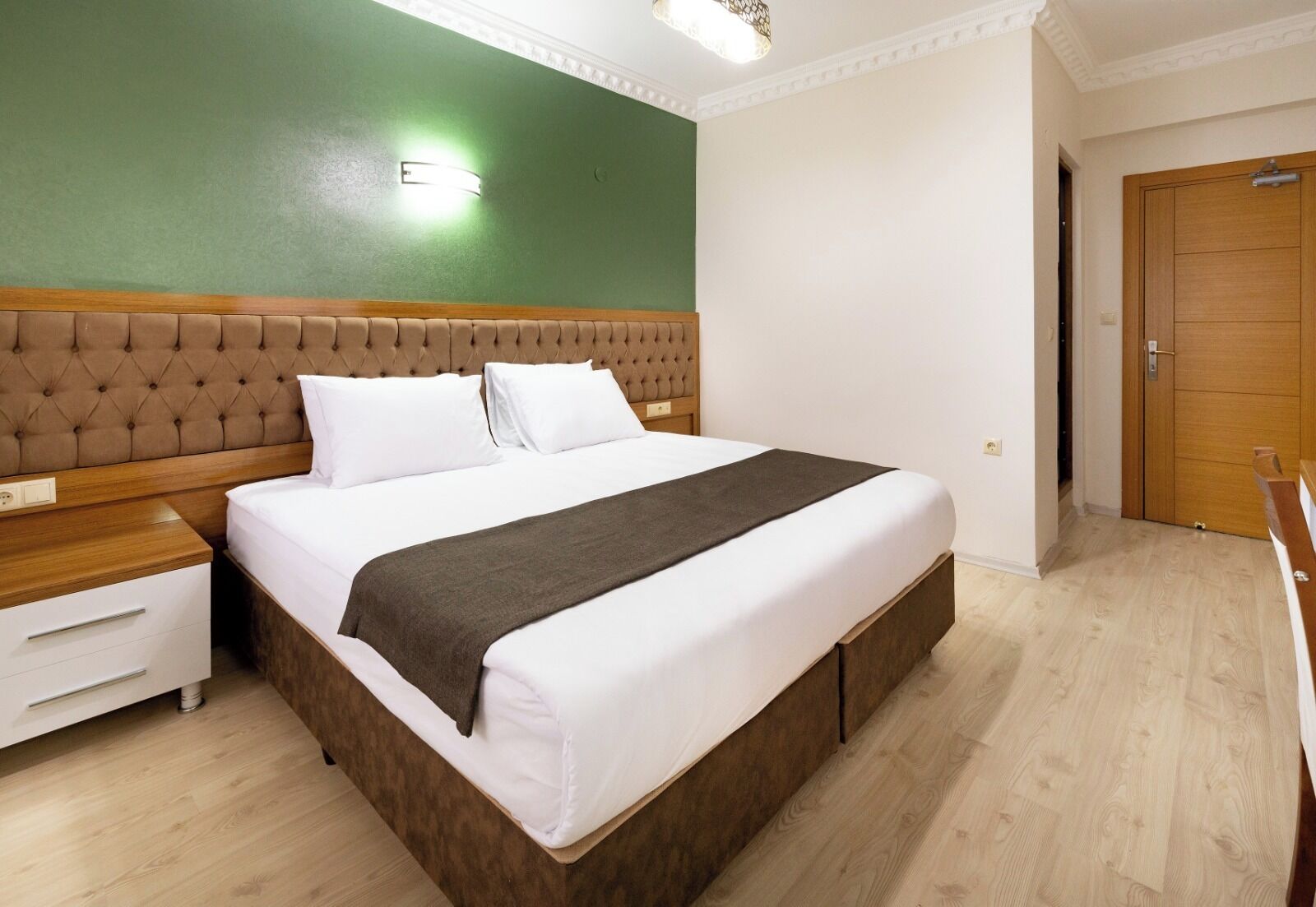 Premium bedding, blackout curtains, soundproofing