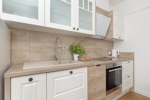 아파트, 침실 2개, 발코니 | 전용 간이 주방 | 식기 세척기, 커피/티 메이커, 조리 도구/접시/주방 기구