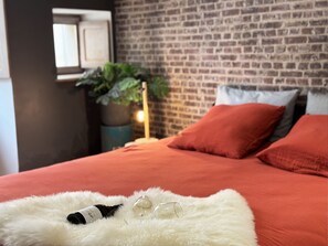 1 slaapkamer, een strijkplank/strijkijzer, wifi, beddengoed