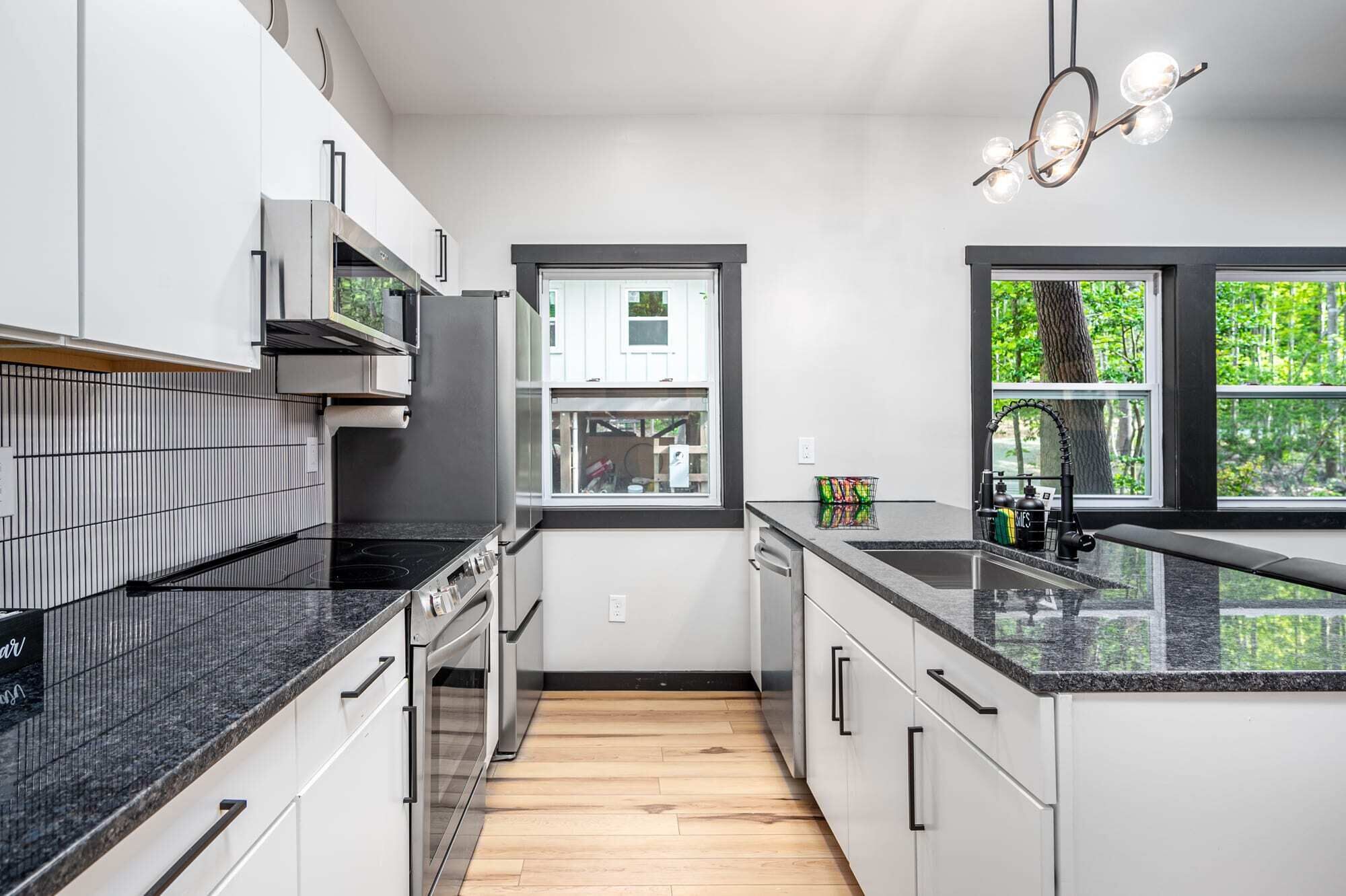 Fridge, microwave, stovetop, dishwasher