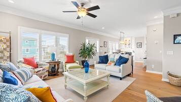 TV, fireplace, offices