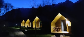Glamping cabins in the middle of the nature, but still close to town center.