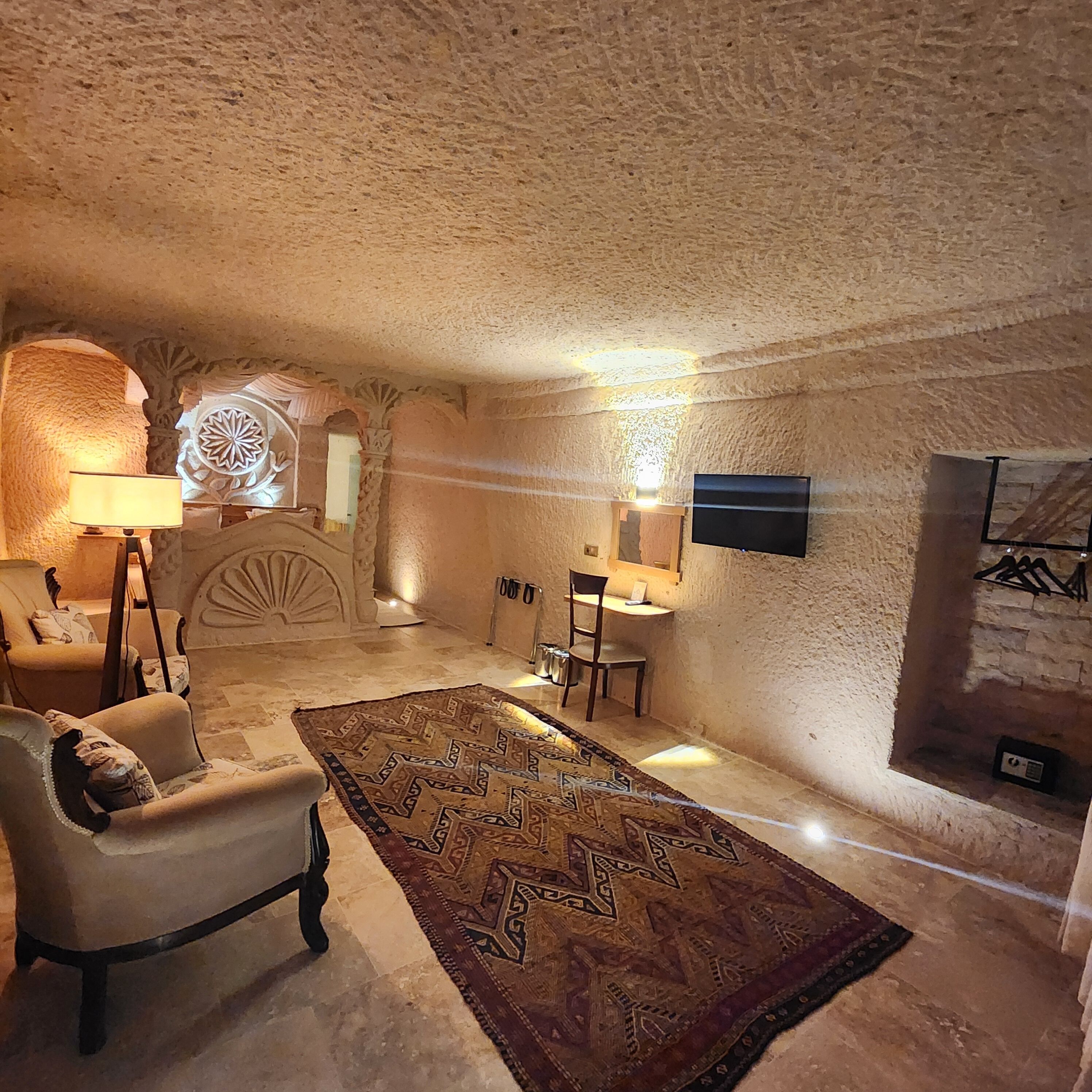 Ariarathes Cave Suite | Premium bedding, memory-foam beds, minibar, in-room safe