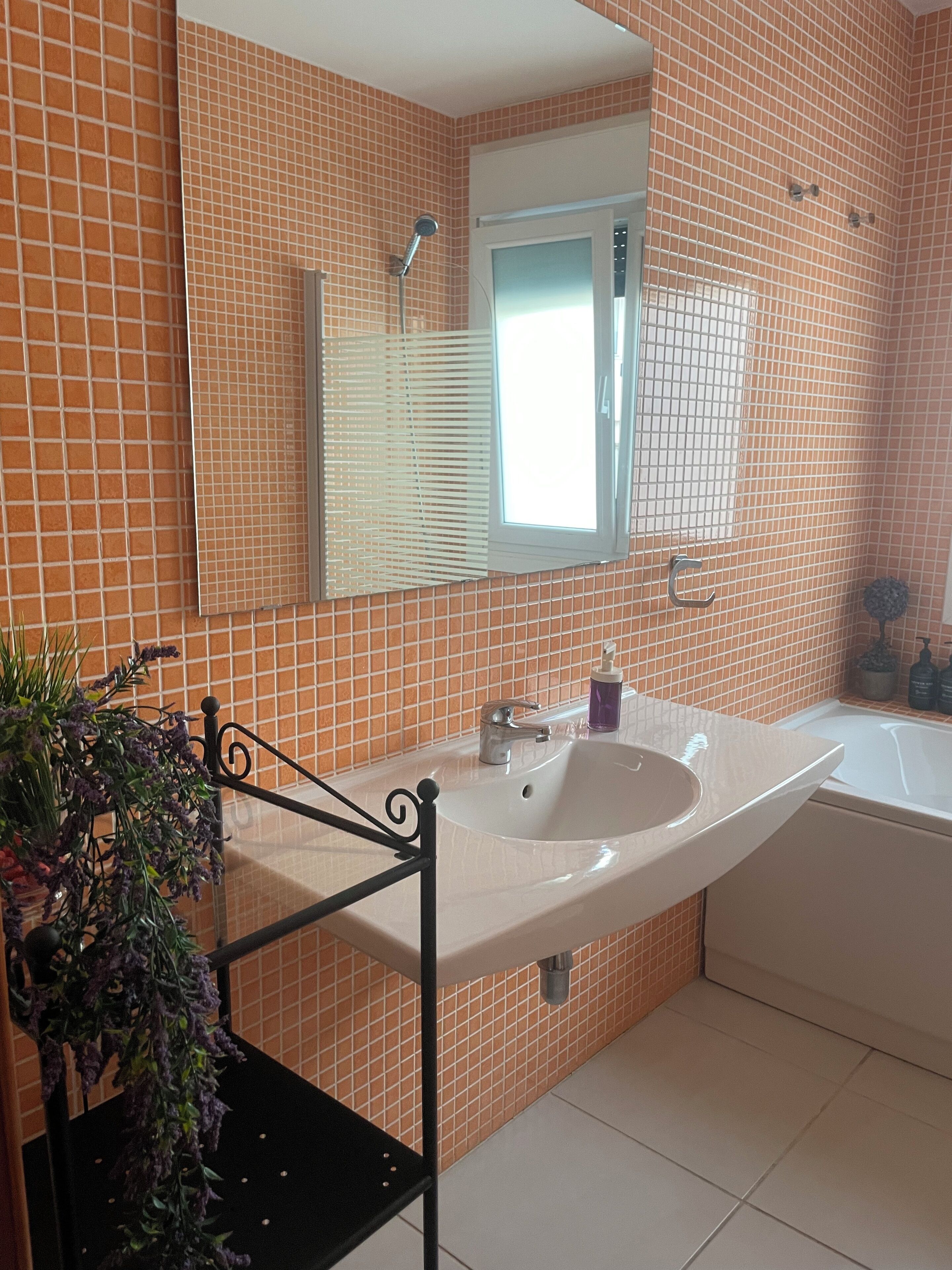 Een haardroger, een bidet, handdoeken, zeep