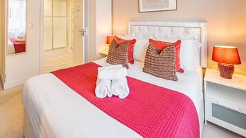 Deluxe Apartment, City View | 2 bedrooms, desk, laptop workspace, iron/ironing board