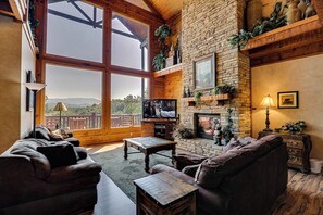 Télévision, cheminée, jeux vidéo, table de tennis de table