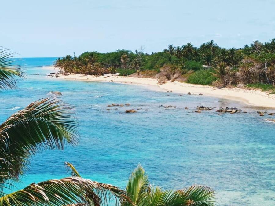 On the beach, white sand