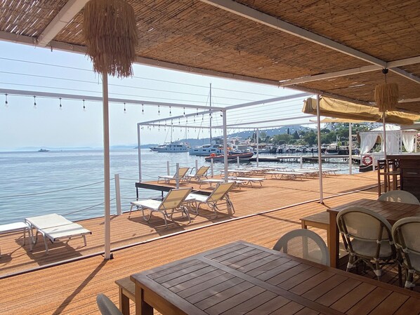 Private beach, free beach cabanas, sun loungers, beach umbrellas