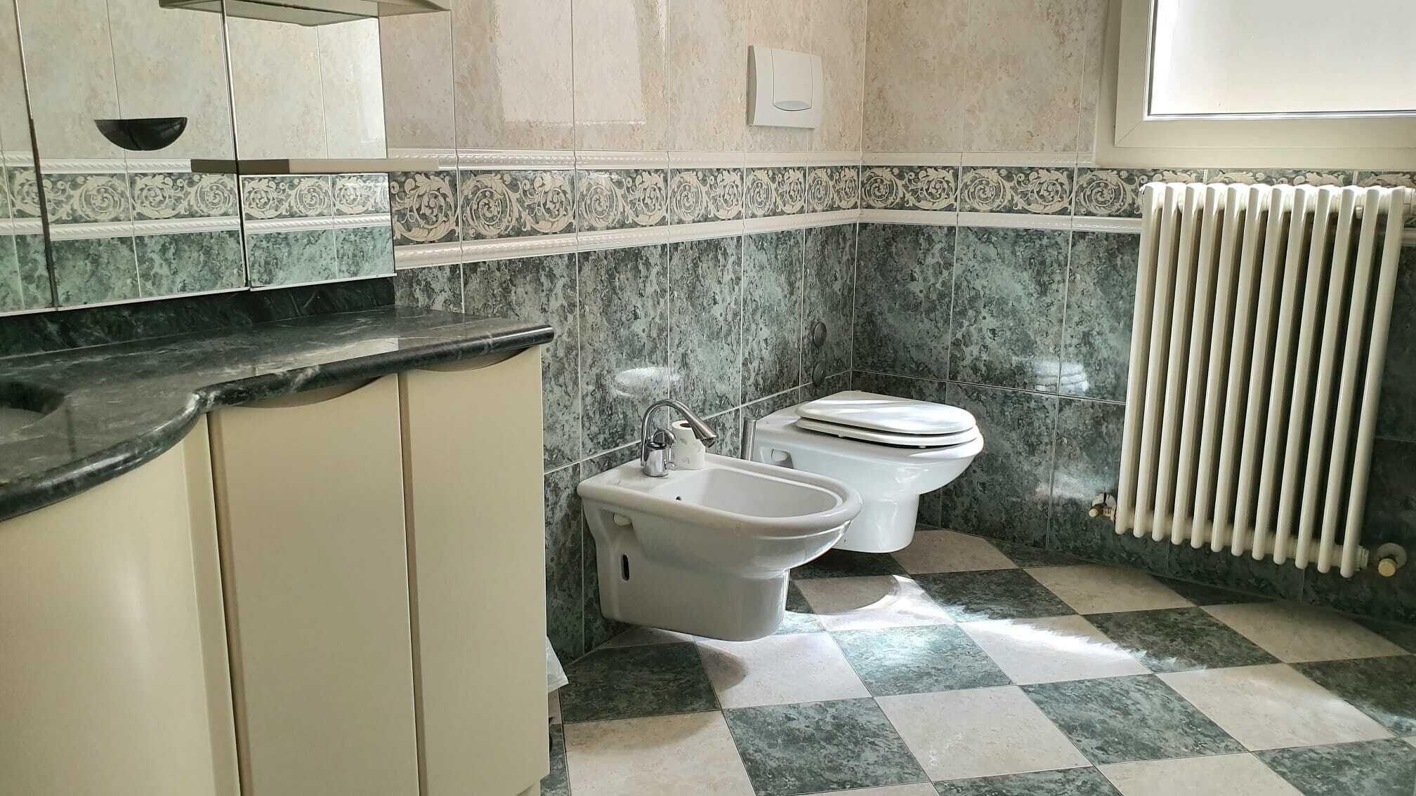 Jetted tub, hair dryer, bidet, towels