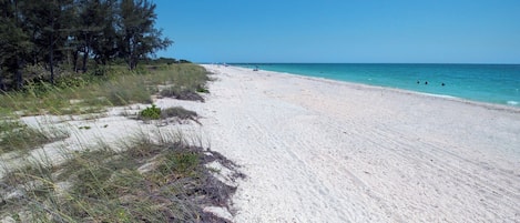 On the beach, beach towels