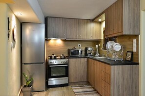 Fridge, microwave, oven, stovetop - George & Helen's House (Vatolakkos)