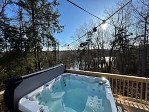 Outdoor spa tub - A-Frame with Hot Tub Firepit  Oceanfront Pets (Machiasport)