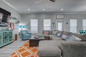 Smart TV, DVD player, ping pong, books