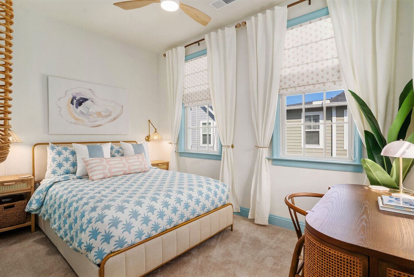 1 bedroom, desk, iron/ironing board, travel cot