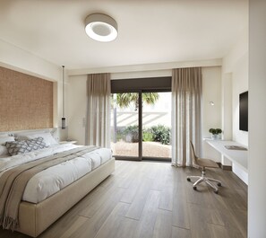 1 bedroom, desk, iron/ironing board, travel cot - Athens Hill - Garden Apartment (Kallithea)