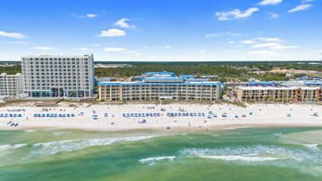 On the beach, white sand
