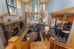 TV, fireplace, books, stereo - The Cottages ~ Ski Shuttle, Ski Valet ~ 2-Bedroom (Truckee)
