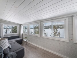 Exclusive Bungalow, Lake View | Living area | 32-inch Smart TV with satellite channels, iPad, Netflix