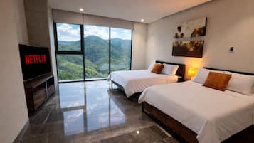 2 bedrooms, iron/ironing board, travel crib, WiFi