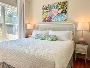 3 bedrooms, desk, iron/ironing board, travel cot