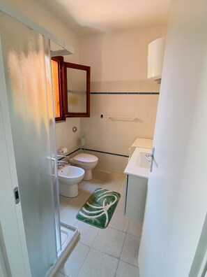 Dusche, Haartrockner, Handtücher