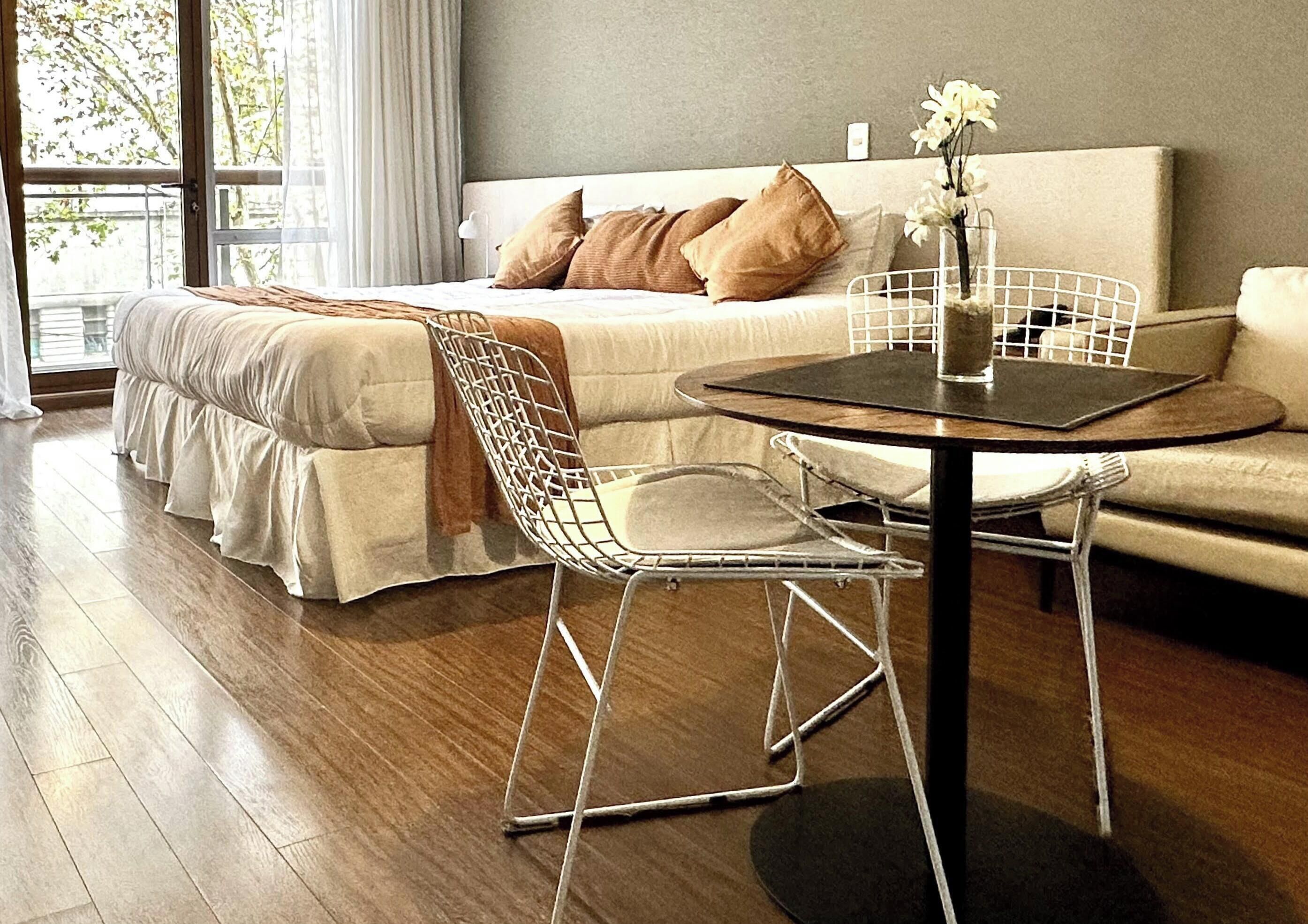 1 bedroom, desk, iron/ironing board, travel crib