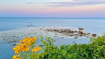 Beach nearby, sun loungers, beach towels
