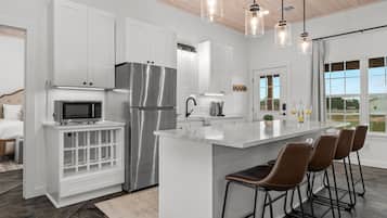 Fridge, microwave, coffee/tea maker