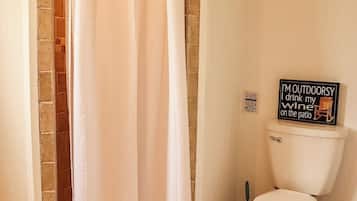 Shower, towels, soap, shampoo
