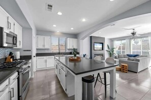 Fridge, microwave, oven, stovetop - Chic Desert Oasis | Outdoor Living & BBQ (Indio)