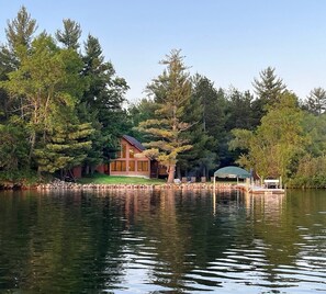 Exterior - Lakeside 7 Acre Cabin by Nisswa! Private Tennis Court and 200+ ft Sandy Shore! (Pequot Lakes)