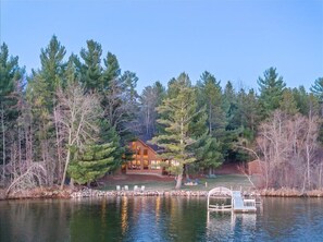 Exterior - Lakeside 7 Acre Cabin by Nisswa! Private Tennis Court and 200+ ft Sandy Shore! (Pequot Lakes)