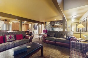 TV, DVD player, video library