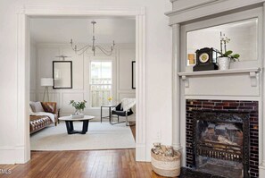 TV, fireplace, offices - Exquisite Designer Victorian | 3 En Suites (Durham)