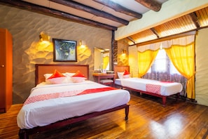 Desk, free WiFi, bed sheets