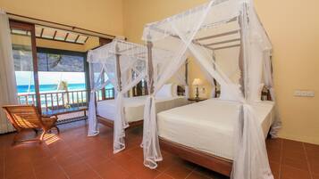 8 bedrooms, premium bedding, blackout curtains, iron/ironing board