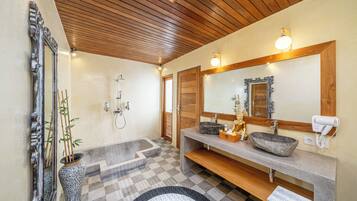 Free toiletries, hair dryer, slippers, towels