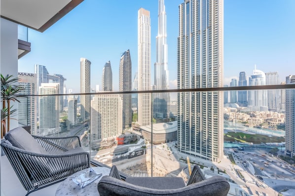 Deluxe Apartment, Balcony | Balcony view - Stayis-1BR Stunning View of Burj khalifa (Dubai)