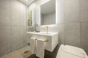 Artículos de tocador de diseñador, secador de pelo, batas, bidet